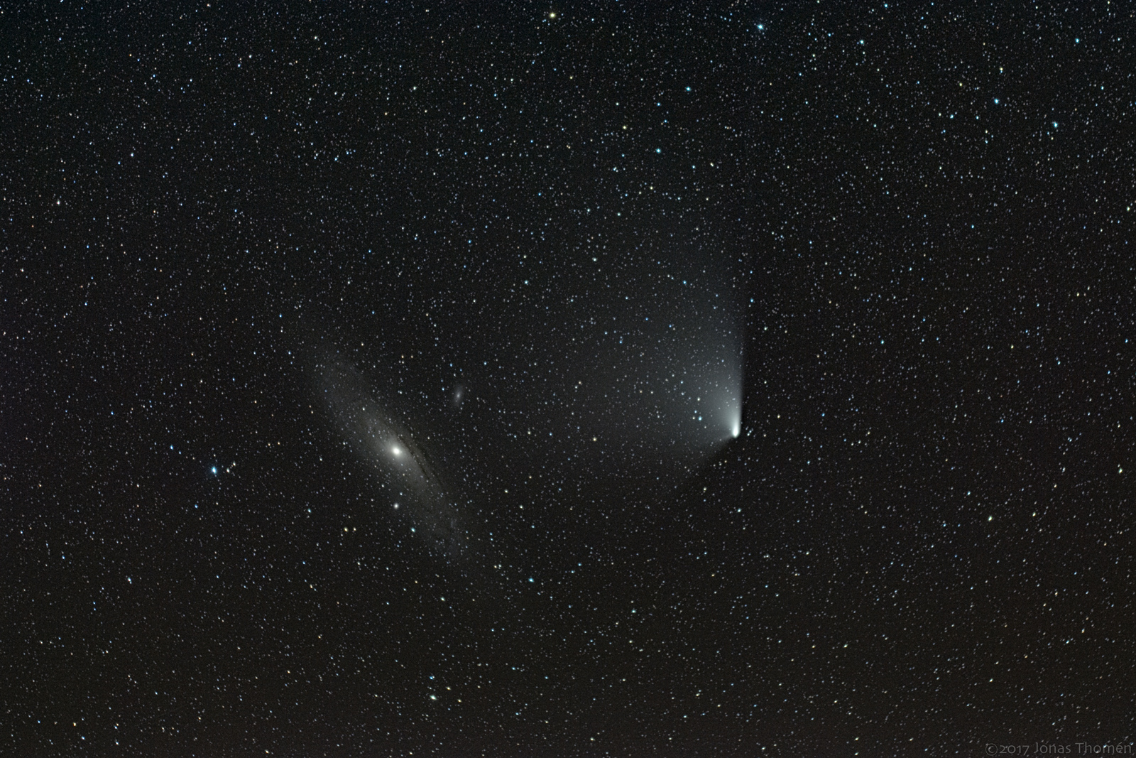 Andromeda Galaxy and Comet C/2011 L4 PANSTARRS