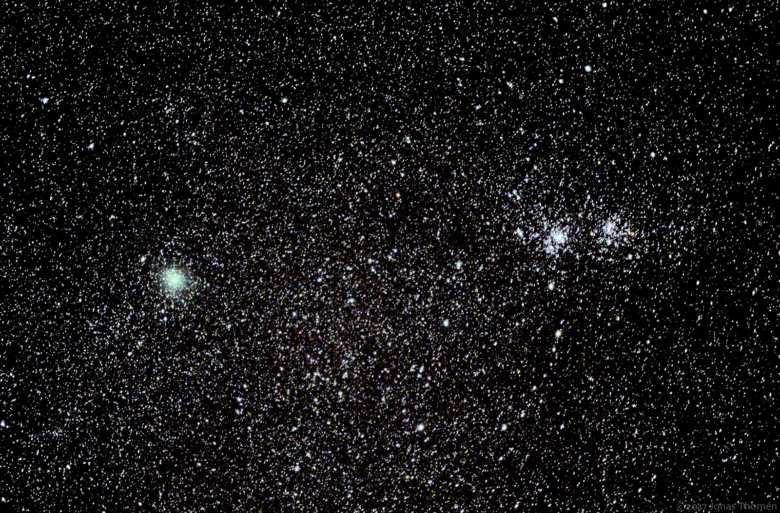 Comet 103p Hartley 2 and Double Cluster