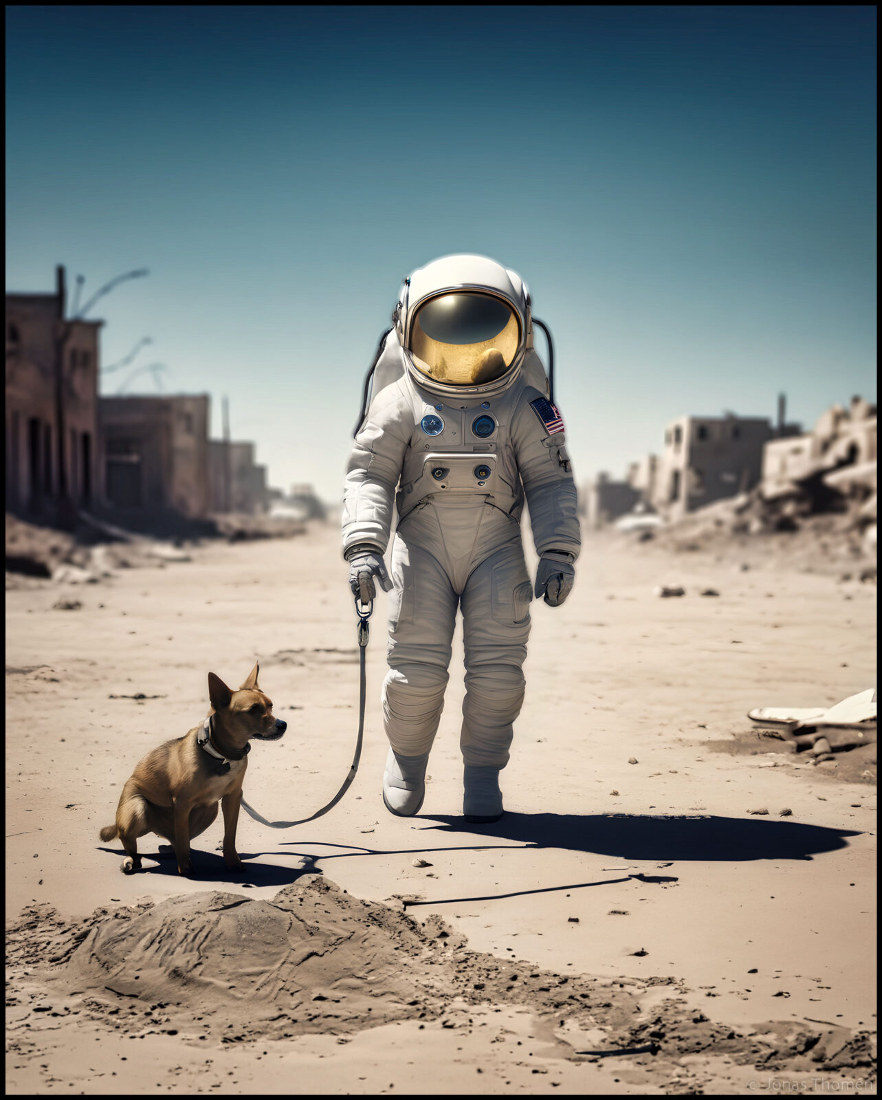 Astronaut with dog